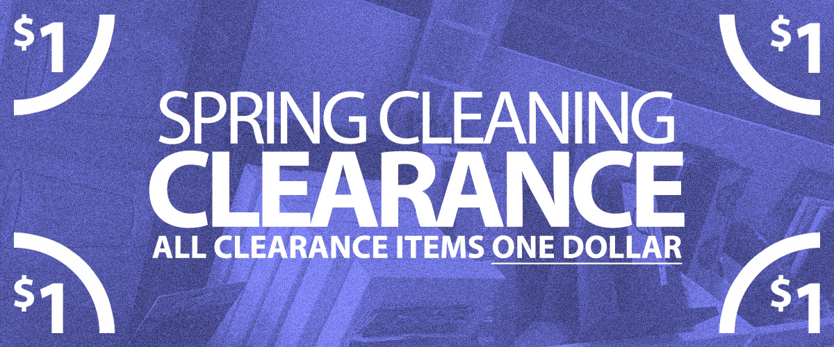 **SPRING CLEANING CLEARANCE: All clearance items have been dropped to just one dollar per item! Perfect door prizes, holiday knockers, and home office decor. The next time you’re in the store, grab something for yourself and a friend!
